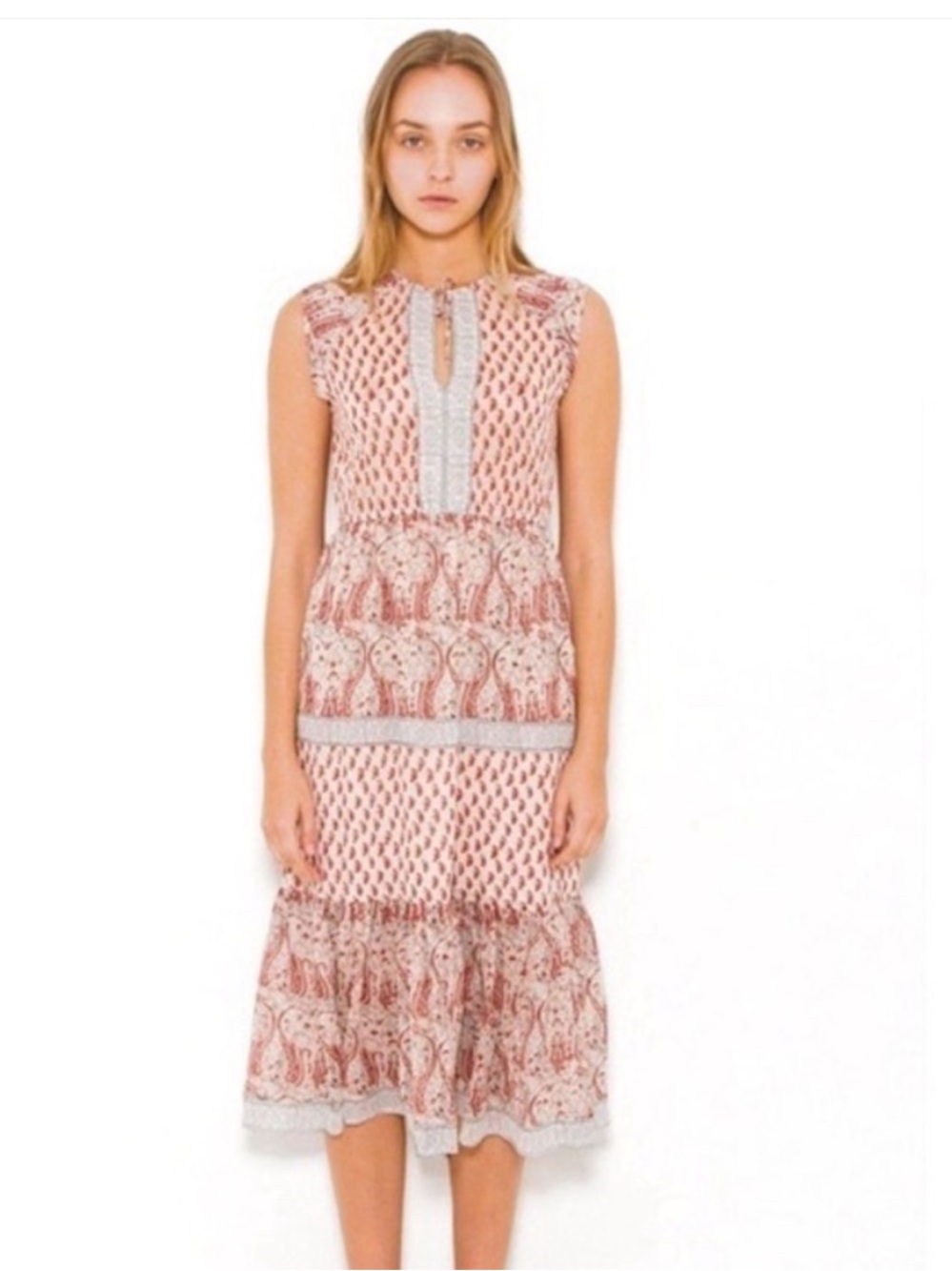 Ulla Johnson Georgette Tropez
Midi Paisley Silk Dress Size 2